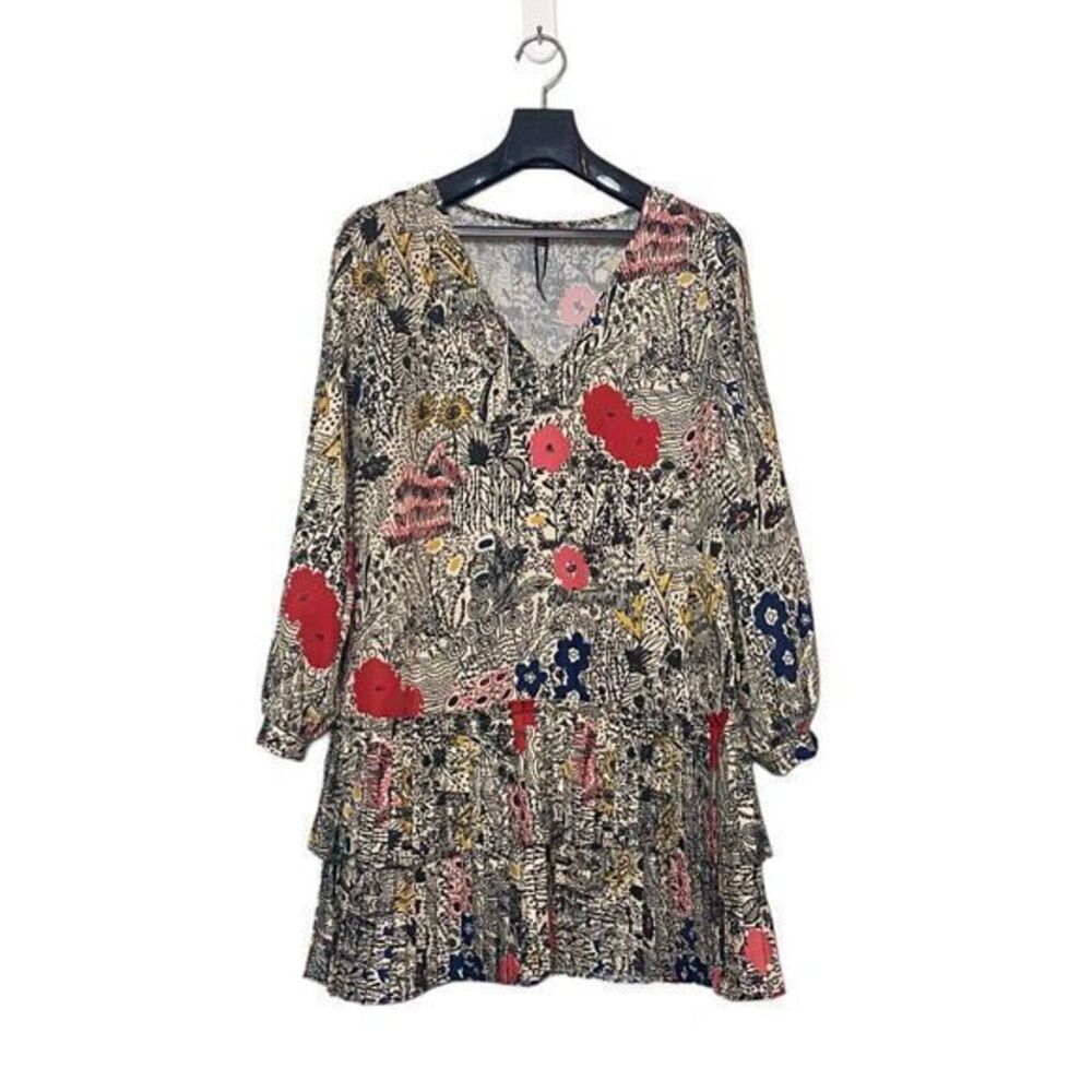 Anthropologie Plenty by Tracy Reese Floral Pleated‎ Dress Womens SP Multicolor